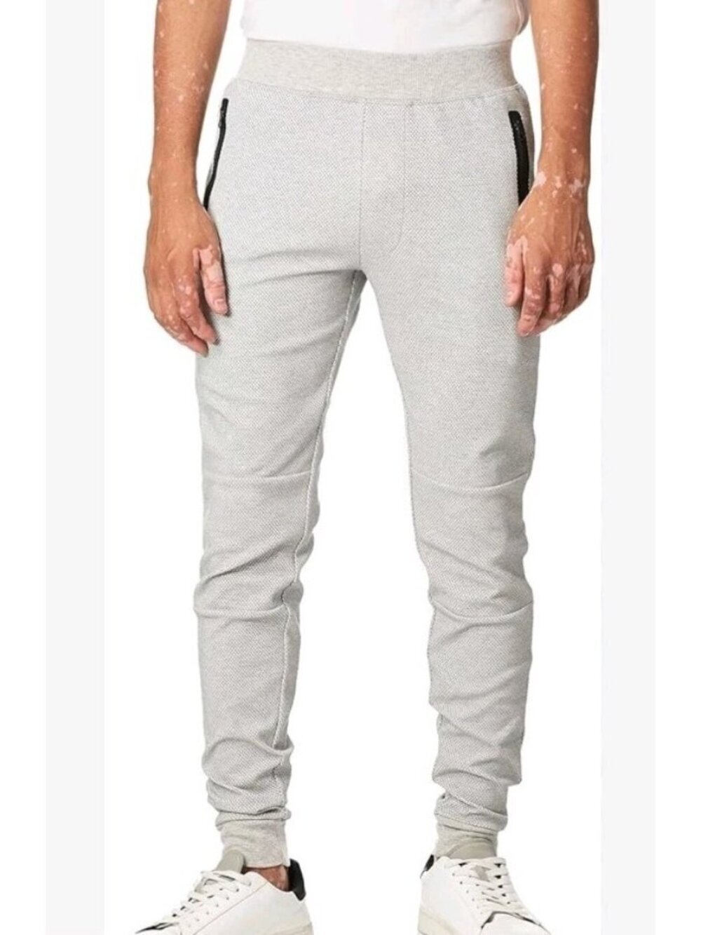Alo Yoga Men Chill Sweatpant Gray S Zip Pockets Tapered Jogger French Terry